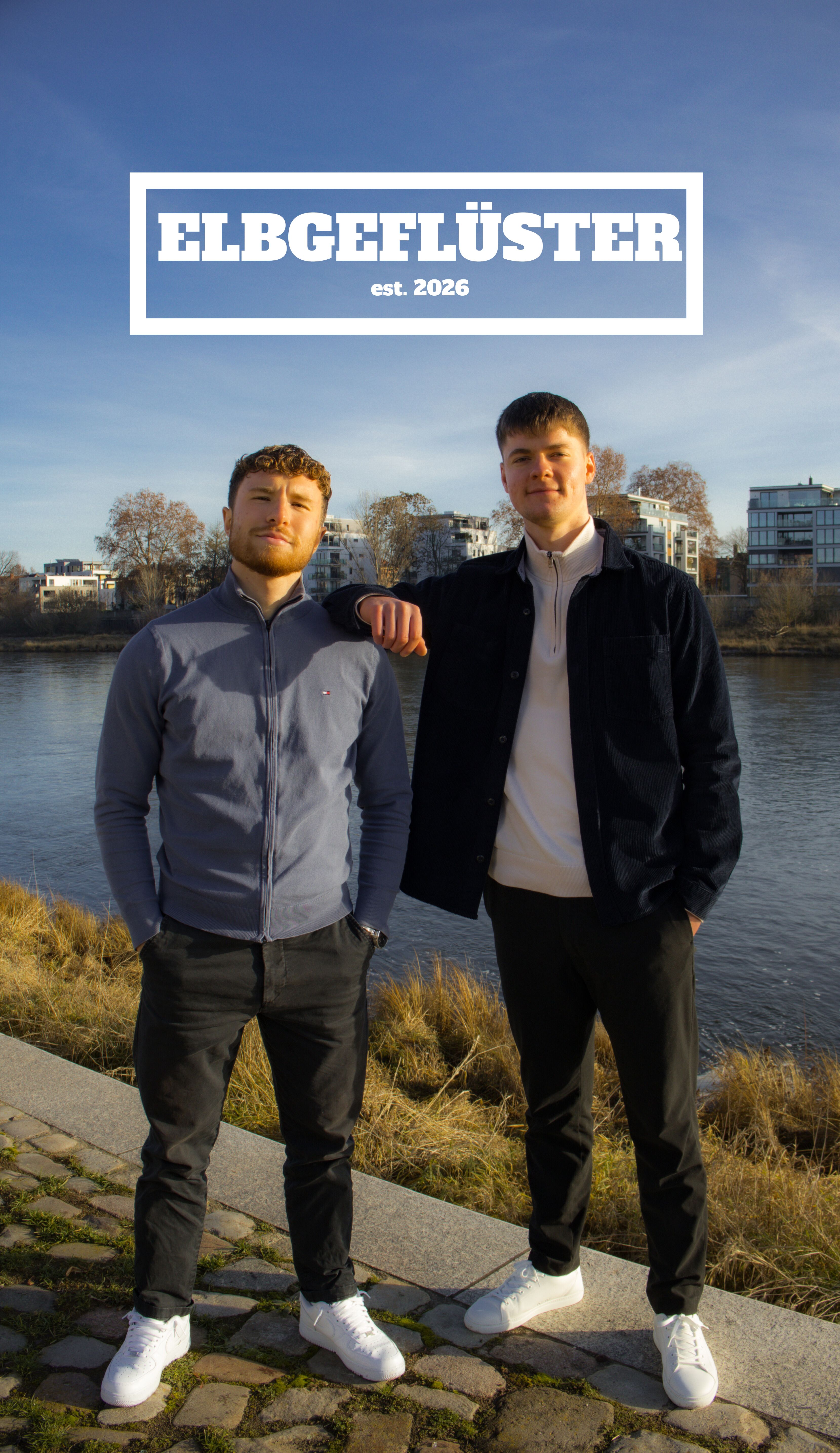Hannes Ehrhardt und Malte Domitz von ELBGEFLÜSTER an der Elbe